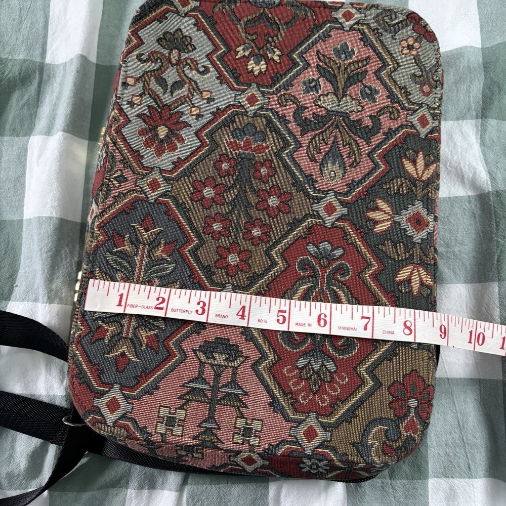 Vintage 80s 90s Y2K Needlepoint Tapestry Purse Handbag Structured Travel Case - Picture 13 of 15